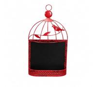 Baoblaze Gabbietta Decorativa con Lavagna Dipinto a Mano Lavagna Nera Parete in Ferro Vintage Decorazione da Parete per Ingresso, Caffè, Rosso