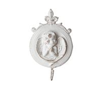 Baoblaze Gancio da Parete Angioletto Ornamentale Appendiabiti Supporto in Resina con Dettagli Consumati E Placca Sagomata Adatto per Arredo Ingresso Parete, Retrò E Nostalgico