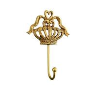 Baoblaze Gancio Singolo da Parete in Rame Salvaspazio Gancio Decorativo con Piastra a Corona Resistente per Soggiorno, dietro la, Spogliatoio