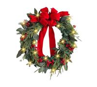 Baoblaze Ghirlanda natalizia con decorazioni leggere e stagionali con bacche rosse e foglie verdi, decorazioni natalizie per le feste