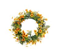 Baoblaze Ghirlande per porta d'ingresso, ghirlande floreali finte, primaverili versatili per interni/esterni, fiori di seta finti, per le feste, Ghirlanda di Margherite