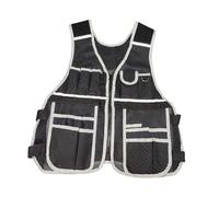 Baoblaze Gilet portautensili per elettricisti, organizer, leggero, impermeabile, riflettente, per lavori fai da te in casa, officine, carpentieri, Bianco