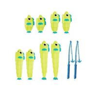 Baoblaze Gioco di Pesca Telescopico per Bambini Incoraggia La Destrezza Manuale E Il Gioco di Gruppo Ottimo per Sessioni Educative E Incontri Familiari, Verde, Boxed 8F 2R