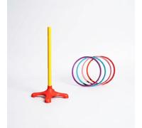 Baoblaze Gioco Lancio Anelli Bambini Gioco Ad Anelli Set Lancio Anelli Bersaglio Plastica Durevole Apprendimento Precisione E, Un palo con 4 anelli