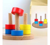 Baoblaze Gioco Logico Bambini Puzzle con Schede Interattive Anelli Colorati da Impilare Pegs in Legno per Apprendimento Della Memoria E Ragionamento Adatto a