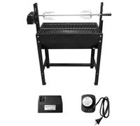 Baoblaze Girarrosto da Esterno Barbecue Griglia Spiedo con Graticola Superiore E Spiedo Motorizzato Alimentazione 220V O D Adatto per Campeggio Picnic Giardino
