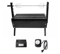 Baoblaze Girarrosto da Esterno Barbecue Griglia Spiedo con Graticola Superiore E Spiedo Motorizzato Alimentazione 220V O D Adatto per Campeggio Picnic Giardino