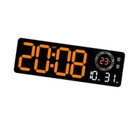 Baoblaze Grande orologio da parete digitale elettronico a LED con sveglia da tavolo, timer per il 12/24 ore, rettangolare, per ufficio, Luce Arancione
