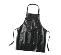 Baoblaze Grembiule da lavoro in PU con 6 tasche anteriori, grembiule multiuso da officina per falegname, pittore, cameriere, barbiere, giardinaggio, Nero