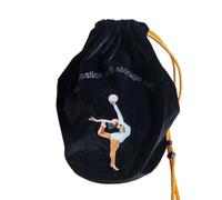 Baoblaze Gymnastics Ball Carrier Sacca Palla Ginnastica Borsa Custodia con Chiusura a Laccio in Tessuto Morbido con Cinturino, Velluto Nero, Array, Nero
