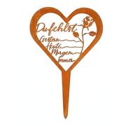 Baoblaze Industrial Stake Memoriale Cuore Segnaposto Giardino Ferro Anticorrosione Montaggio Rapido Adatto a Cimiteri Aree Verdi, Style 2
