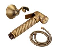 Baoblaze Kit Doccetta con Supporto e Flessibile Finitura in Bronzo Antico, Design Vintage, Kit Doccetta pulitore con Supporto, per Bagno, Stile C