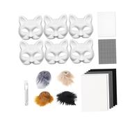Baoblaze Kit fai da te per maschera da lupo con striscia di tessuto per dipingere l'equipaggiamento teriano, maschera da animali fai da te per, Grigio