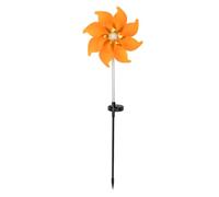 Baoblaze Lampada Mulino a da Giardino Luce a Piquet Luce da Prato Lampione da Esterno Rotante Effetto Dinamico Luminoso Energia Solare Nessun, Arancione