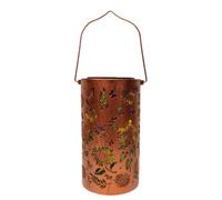 Baoblaze Lanterna da Esterno Solare Appesa Lampada Sospesa da Giardino Lume Decorativo Luce per Esterni Corpo Cilindrico Forato con Dettagli Floreali Pannello