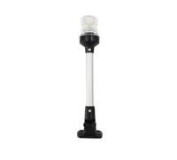 Baoblaze Luce di Navigazione LED Regolabile per Barca Fanale Lampada Segnalatore Luce con Base Nera a Due Viti E Angolo, 12 Pollici, Fondo Quadrato In Nylon LED 2033-12