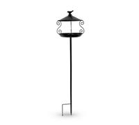Baoblaze Mangiatoia per Uccelli da Esterno Mangiatoia Piatto Ciotola Supporto in Metallo con Palo Stabile E Design Che Si Negli Spazi Verdi Adatta per Giardini Terrazze Aiuole, Array, Nero