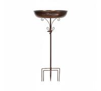 Baoblaze Mangiatoia Uccelli Esterni con Piatto Basso Struttura Robusta Dettaglio Decorativo Antico Adatta per Giardino Terrazza Cortile Balcone