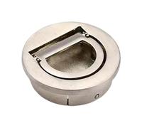 Baoblaze Maniglia a incasso ad anello, maniglia per porta incassata, accessori rotondi salvaspazio, facile installazione, multifunzionale per armadi, Argento Spazzolato