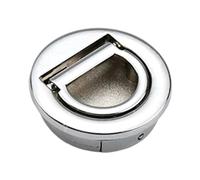 Baoblaze Maniglia a incasso ad anello, maniglia per porta incassata, accessori rotondi salvaspazio, facile installazione, multifunzionale per armadi, Argento Lucido