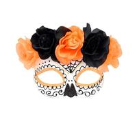 Baoblaze Maschera da Ballo Regolabile a Mezza Faccia per Club, martedì Grasso, Matrimonio, Orangina, 17x13 Cm