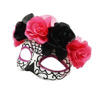 Baoblaze Maschera da Ballo Regolabile a Mezza Faccia per Club, martedì Grasso, Matrimonio, Rosa, 17x13 Cm