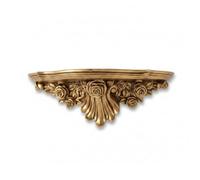 Baoblaze Mensola da Parete Mensola Sospesa Ripiano Murale Cornice Decorativa Resistente in Resina con Rilievi Floreali E Finitura Classica Europea Adatta a, 43.5 14 15cm, Oro Vintage