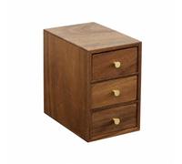 Baoblaze Mini Cassettiera con 3 Cassetti | Design Compatto Salvaspazio, perficie Liscia, Cassettiera in Legno legno scuro, per Ufficio