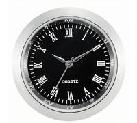 Baoblaze Mini Orologio a Inserto al Sottile Mini Orologio con Numeri Classici to per Decoratori D'inrni, Decorazione Domestica, Nero Argento, Confezione Standard