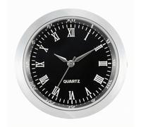 Baoblaze Mini Orologio a Inserto al Sottile Mini Orologio con Numeri Classici to per Decoratori D'inrni, Decorazione Domestica, Nero Argento, Confezione Scatola