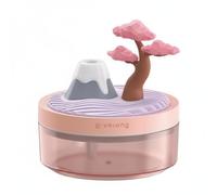 Baoblaze Mini Umidificatore Portatile Umidificatore da Tavolo Diffusore Nebbia Vaporizzatore Compatto con Nebulizzazione Fine E Luce Ambiente Adatto per Casa, Paesaggio Giapponese Con Ciliegio
