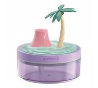 Baoblaze Mini Umidificatore Portatile Umidificatore da Tavolo Diffusore Nebbia Vaporizzatore Compatto con Nebulizzazione Fine E Luce Ambiente Adatto per Casa, Paesaggio Tropicale Con Palma Da Cocco
