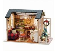 Baoblaze Modello di Casa in Miniatura in Legno da Assemblare Statico Kit di Costruzione Casa Miniatura con Dettagli Decora Dettagliato per olescenti, Stile B