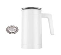 Baoblaze Montalatte per schiuma calda e fredda da 11,8/350 ml, montalatte antiscivolo e scalda-vapore per latte macchiato, regali ideali, Bianco