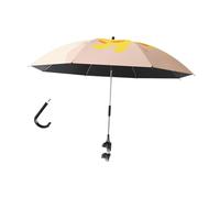 Baoblaze Morsetto ombrello sulla spiaggia su ombrello a 360 gradi con passeggino regolabile Pramma per bambini ombrello per, Beige
