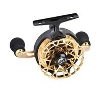 Baoblaze Mulinello da Pesca a Bobina Rotante Freshwater per Rafting con Rapporto 3.6 1 Manovella a Due Pomelli Drag Superiore, Oro, Mano Sinistra, Piede Lungo