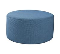 Baoblaze Ottoman Fodere Rotondo Poggiapiedi Poggiapiedi Protector Cover in Tessuto Elasticizzato di Stoccaggio Pouf Copre, di Alta Spandex Fodera Lavabile in - Blu