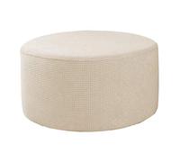 Baoblaze Ottoman Fodere Rotondo Poggiapiedi Poggiapiedi Protector Cover in Tessuto Elasticizzato di Stoccaggio Pouf Copre, di Alta Spandex Fodera Lavabile in - Beige