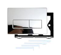 Baoblaze Pannello di Scarico per WC Sospeso con Doppio Pulsante Placca da Incasso in Plastica Resistente Comando a Mezzoflusso E Flusso Intero Montaggio a, Cromato