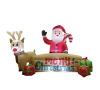 Baoblaze papà Natale Gonfiabile con Alce in Poliestere Resistente, da Esterno, per Giardino