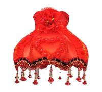 Baoblaze Paralume con Frange, Perline, Pizzo, coprilampada per Lampada a Sospensione, Paralume in Tessuto Vintage, per Soggiorno, Rosso