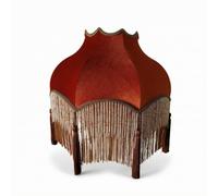 Baoblaze Paralume per Lampada da Terra Velluto Elegante con Lavorazione Perline E Nappe Look Artigianale Che Addolcisce La, Piccolo, Stile Americano Con Foro Superiore