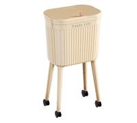 Baoblaze Pattumiera a Pressione con Ruote, Cestino per Carta straccia, Versatile e Semplice, con Piedini Alti, per casa, Ufficio, Soggiorno, Giallo