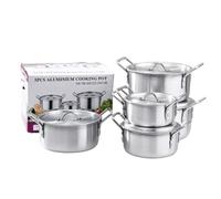 Baoblaze Pentola in Alluminio Pentola da Cucina Casseruola con Coperchio E Manici Resistenti Struttura in Metallo Spazzolato Conduzione Termica Efficiente