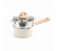 Baoblaze Pentola in Alluminio Pressofuso con Coperchio in e Cestino Vapore senza Fluoro Pentontiaderente con Coperchio Adatta a Induzione, 18 CM Con Vaporiera
