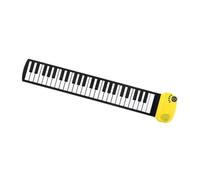 Baoblaze Pianoforte arrotolabile a 49 tasti, tastiera per pianoforte arrotolabile a mano, pratica portatile pieghevole, strumento musicale per bambini, GIALLO