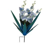 Baoblaze Pianta Agave in Metallo con da Giardino, Agave Blu-verde + Fiore Di Farfalla Blu, Agave Blu-verde + Fiore Di Farfalla Blu