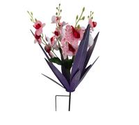 Baoblaze Pianta Agave in Metallo con da Giardino, Agave Viola + Fiore Di Farfalla Rosso, Agave Viola + Fiore Di Farfalla Rosso