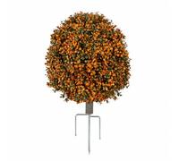 Baoblaze Pianta Decorativa Finta con Picchetto a Punte Realistico Topiario Artificiale con di Metallo Decorativo Topiario di Bosso Artificiale, Arancione Scuro
