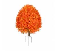 Baoblaze Pianta Decorativa Finta con Picchetto a Punte Realistico Topiario Artificiale con di Metallo Decorativo Topiario di Bosso Artificiale, Arancione